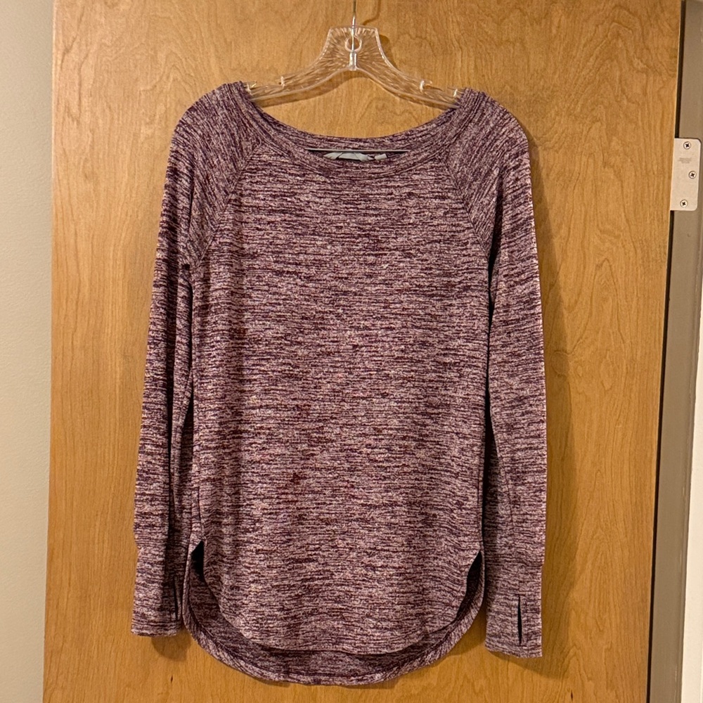 Athleta Pose Modal Crew Neck Long Sleeve Marled Tunic